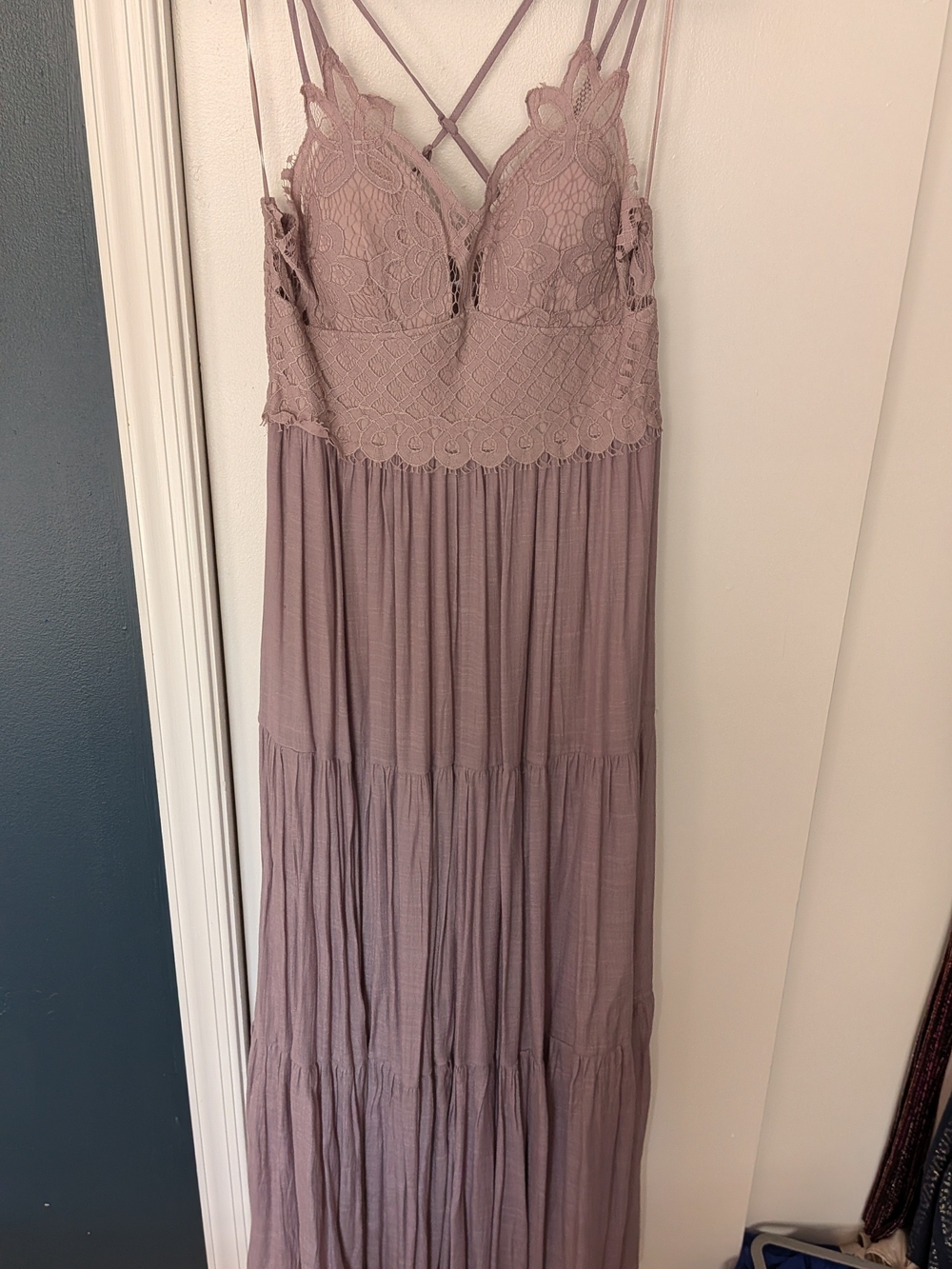 Baltic Born Mauve Lace Bodice Maxi Dress